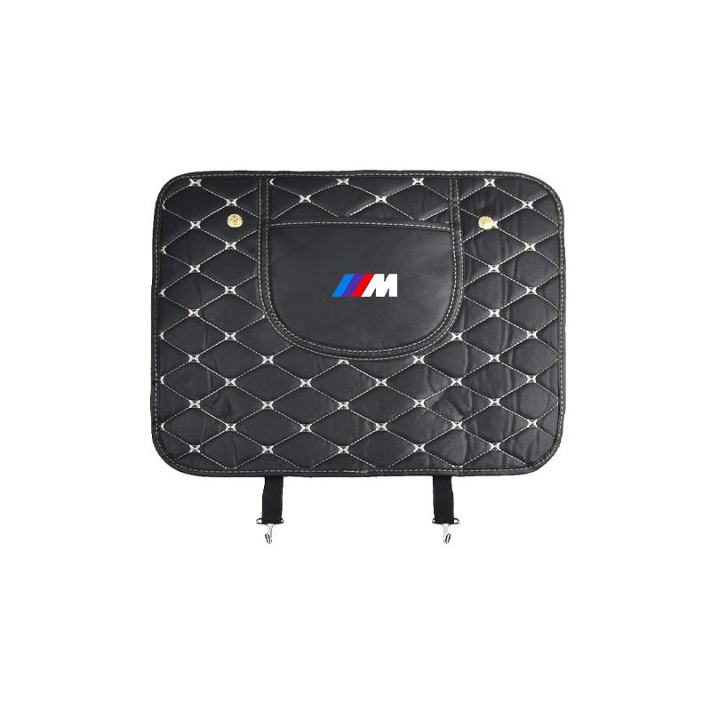 M LOGO Car Anti-Kick Mats PU Leather Auto Seat Back Protector Cover For BMW X6 X1 X2 X3 X4 X5 X7 E46 E39 E90 E36 E60 E34 E30 F30 E71 F10 F10 E34 E92
