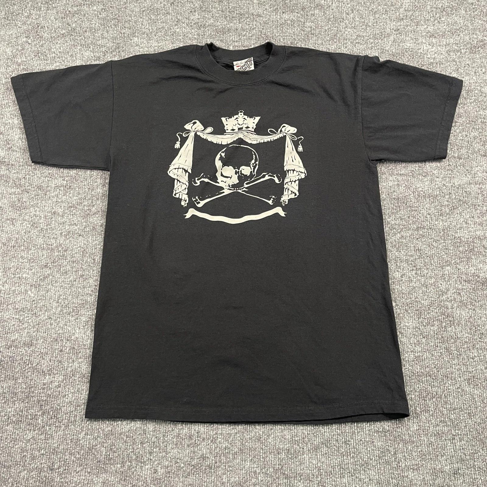 

Vintage 90s NC17 The Crown s Veil - Skull & Crossbones Shirt Medium 20x27 Black L