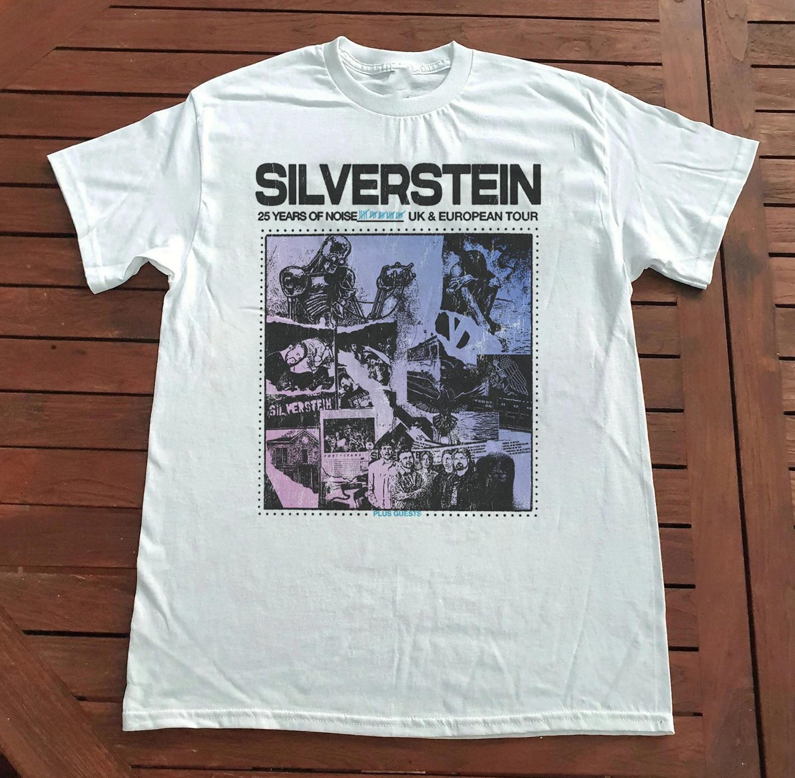 VTG Silverstein Band Tour Concert Heavy Cotton White S-5XL Shirt EN656 S разноцветный