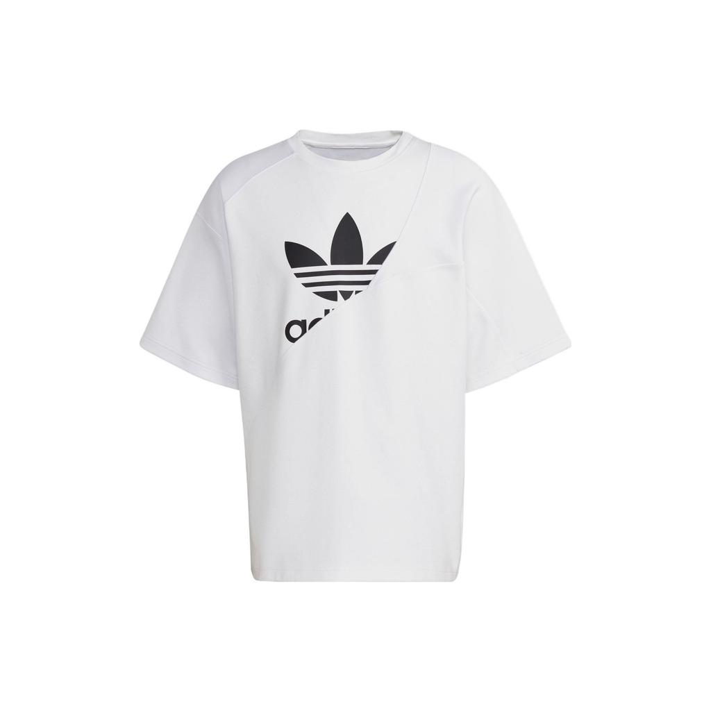 Adidas Originals Adicolor Tricot Interlock Bold T Logo Short Sleeve T-Shirt Men White Black HG1439