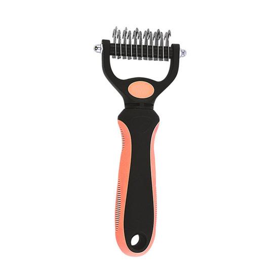 Pet Deshedding Brush Double-Sided Undercoat Rake for Dogs Cats Extra Wide Pet Shedding And Dematting Comb for Grooming