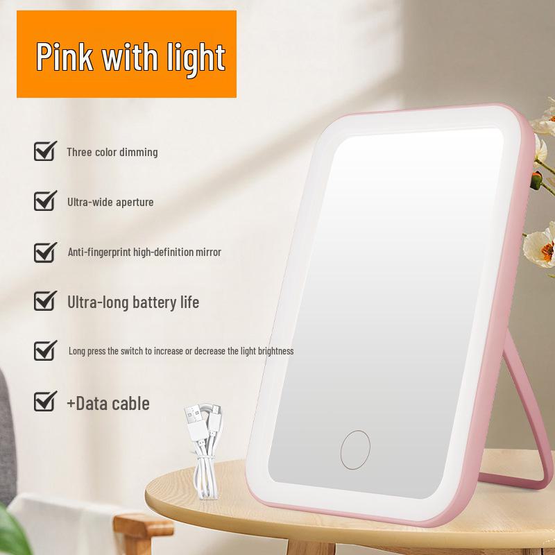 

Портативное светодиодное зеркало для макияжа со складной подсветкой для дома и путешествий