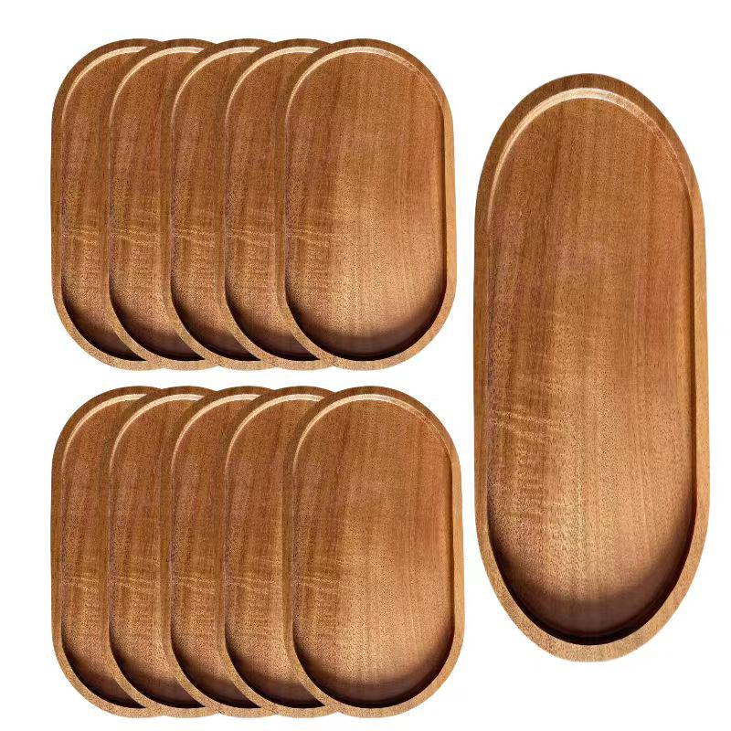 Tableware Solid Wood Dessert Plate Japanese-Style Wooden Tray Snack Plate