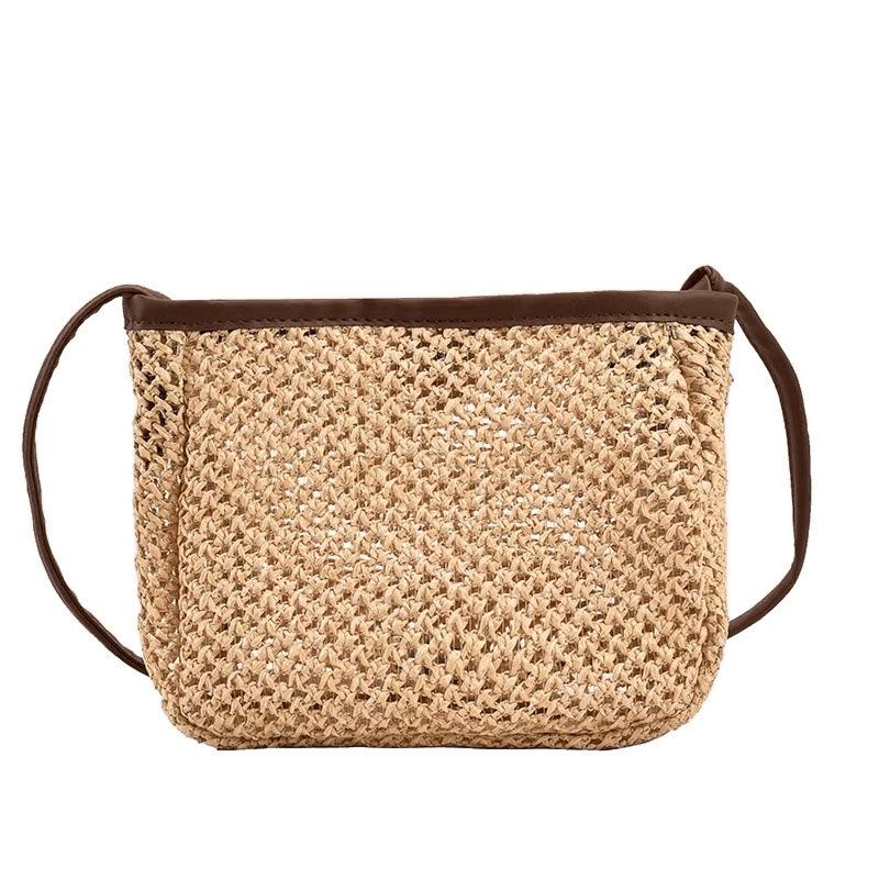 2025 Mini Pastoral Style Woven Crossbody Bag - Fresh Summer Knit Square Design
