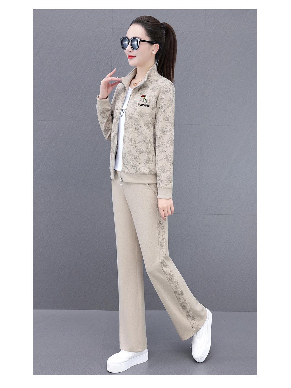 

Chic Women s 2026 Spring/Autumn Casual Sports Suit - Stylish Three-Piece Set L