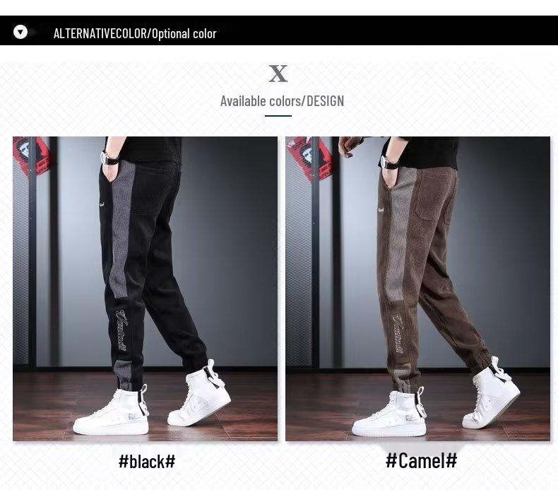 Herren Freizeit Cord Jogger: Dünne, Atmungsaktive, Vielseitige Streetwear-Sweathose für Frühling/Sommer