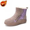 Winter Round Toe Platform Booties Fleece-lined Woman Shoes Y2k Comfortable and Elegant Footwear Sale Padded Snow Boots for Women