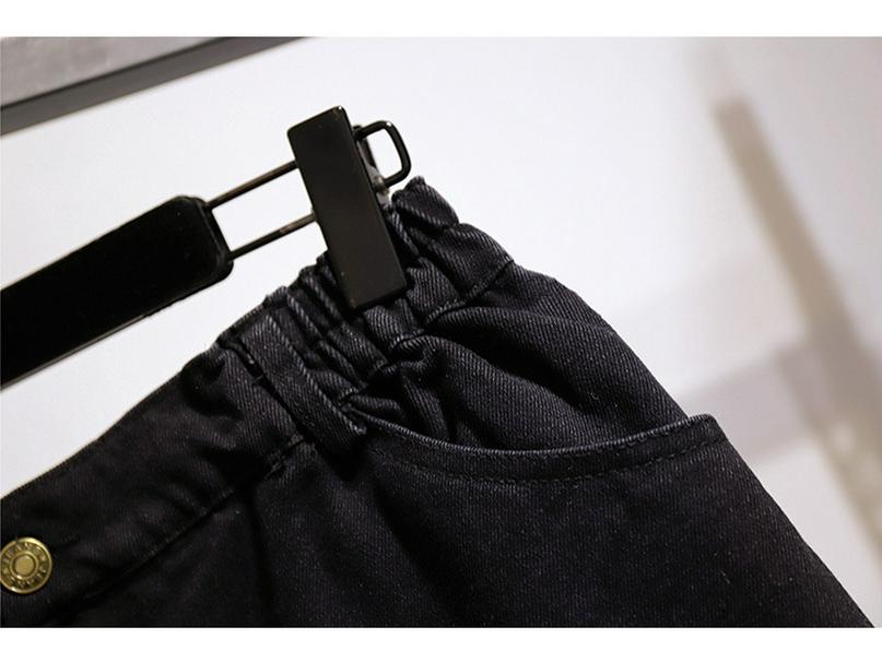 Dámské džínové šortky s vysokým pasem ve velkých velikostech - Letní volné se širokými nohavicemi