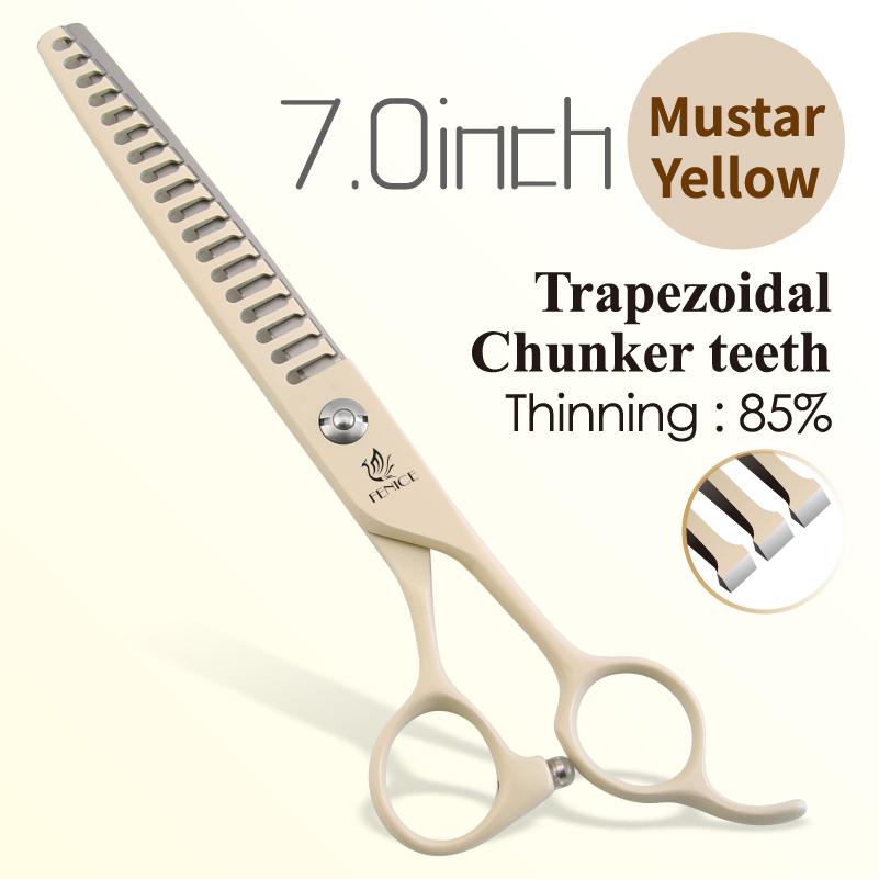 Fenice Professional 6.5/7 Ίντσες JP440C Μακαρόν Πολύχρωμο Ευθεία Κοπής Καμπυλωτό Αραιώματος Ψαλίδι 4 τεμ. Σετ Ψαλίδια Καλλωπισμού Κατοικίδιων