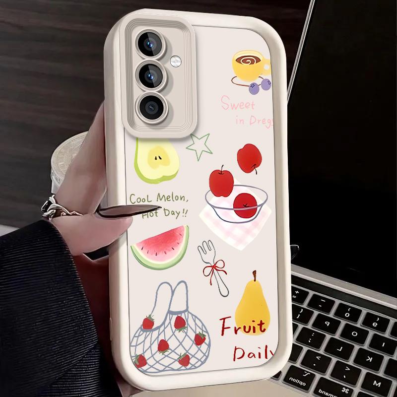 Fruit Bag Doodle Case for Samsung Galaxy A53 A50 A50S A36 5G A35 A34 A33 A32 A30 A26 A24 A23 A22 A20 A16 A15 A14 A13 4G Cover