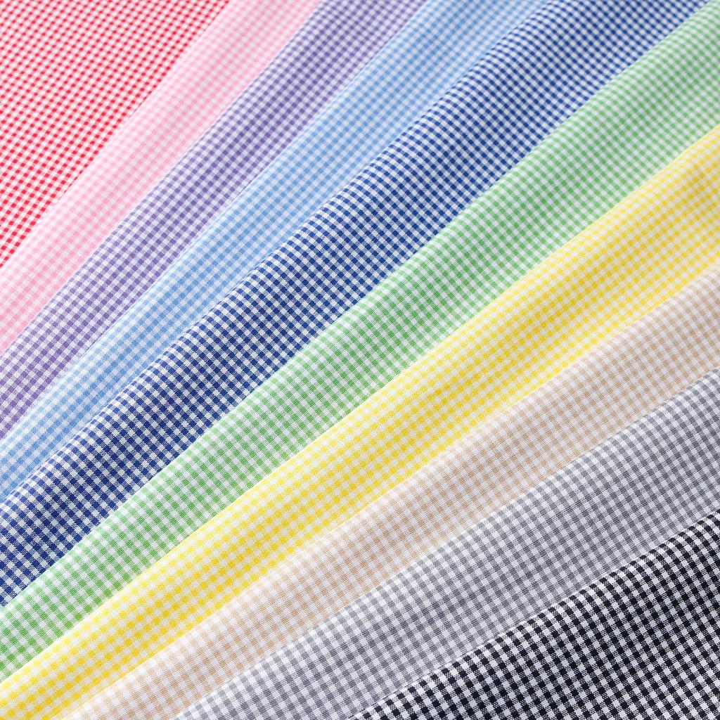 Nihon Himobuton Boeki 40s Gingham 110cm Wide x 3m Check, Small, Cut, Purple, B53000Z-121-3M