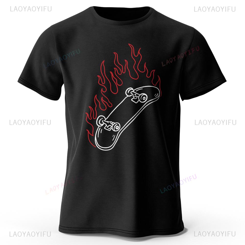 Skateboard Lovers Summer Mens Graphic Casual Oneck TShirt Personalized Cotton Style Tops Tees for Fashion Streetwear Clothes