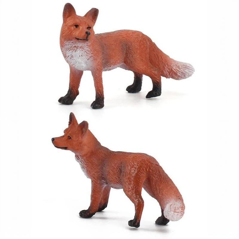 Deer Family Fox Artificial Animal Figures Cute Mini Resin Statues Smooth Surface for Desktop Display Home Decor Gifts