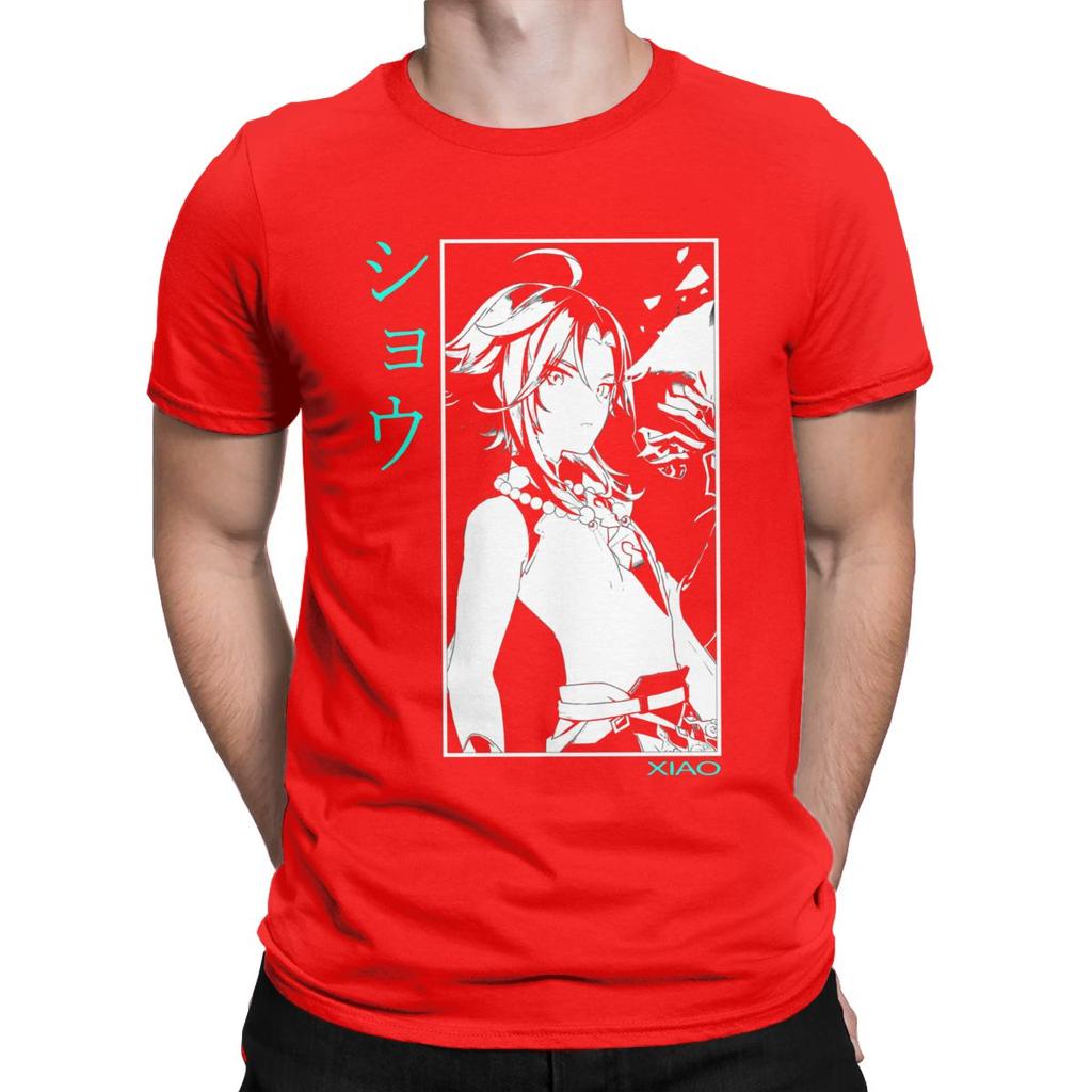 Men T Shirt Xiao Novelty Tees Short Sleeve Genshin Impact Anime Paimon Diluc Game T Shirt