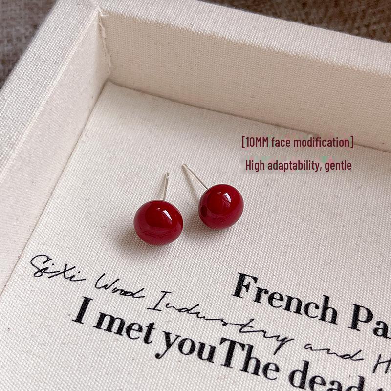 Náušnice Ankola Red Pearl - Elegantní lehký luxus pro podzim a zimu