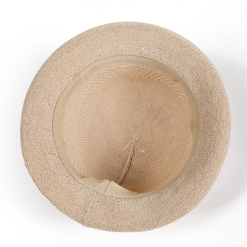 Elegant Temperament Women'S Top Hat Women'S Woven Flower Mother Bucket Hat Summer Outdoor Vacation Sunshade Basin Hat