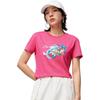 Li Ning Casual Cartoon Pattern Printed Round Neck Short Sleeve T-Shirt Women Tops Bright-Pink ATST808-5