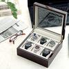 IGIMI Watch Box Wristwatch Storage 6 Watches Wooden Window Brown Wood Grain Senari Labor Thanksgiving