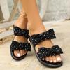 Women Bow Flat Slippers Trend Summer Platform Sandals Slip-on Shoes Casual Soft Light Weight Girls Street Beach Sandals