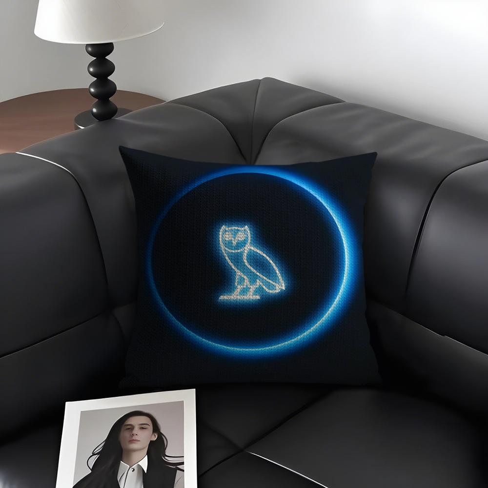 DDrake OvO OWL Brand Cushion Cover Natural Linen Organic Fabric DoubleSided Printing Sofa Home Decor Gift Pillow Case