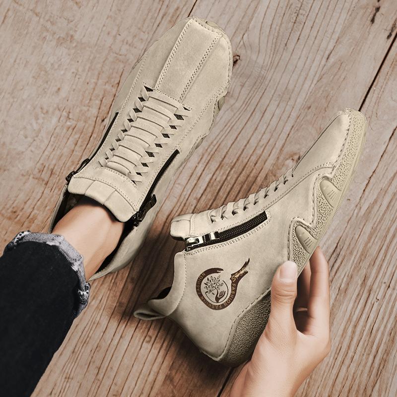 2025 Nowe Męskie Skórzane Sneakersy ze Świńskiej Skóry Wsuwane Mokasyny Miękka Cholewka Wygodne Oddychające Codzienne Buty Casualowe Tenis Masculino