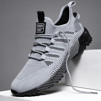 Men's Breathable Knit Athletic Sneakers Lightweight Walking Shoes Fashionable Casual Footwear for Training Daily Wear