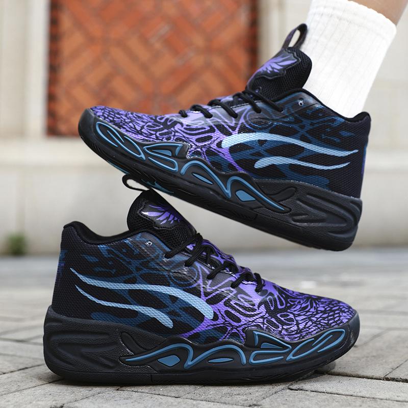 Basketball Shoes New Basket Youth Mandarin Duck Mesh Fly-woven Sports Shoes Boots Cement Boots Training Shoes