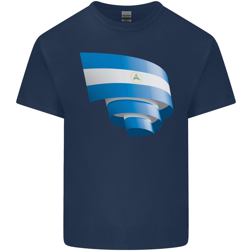 Curled Nicaragua Flag Nicaraguan Day Football Unisexs Light Cotton TShirt