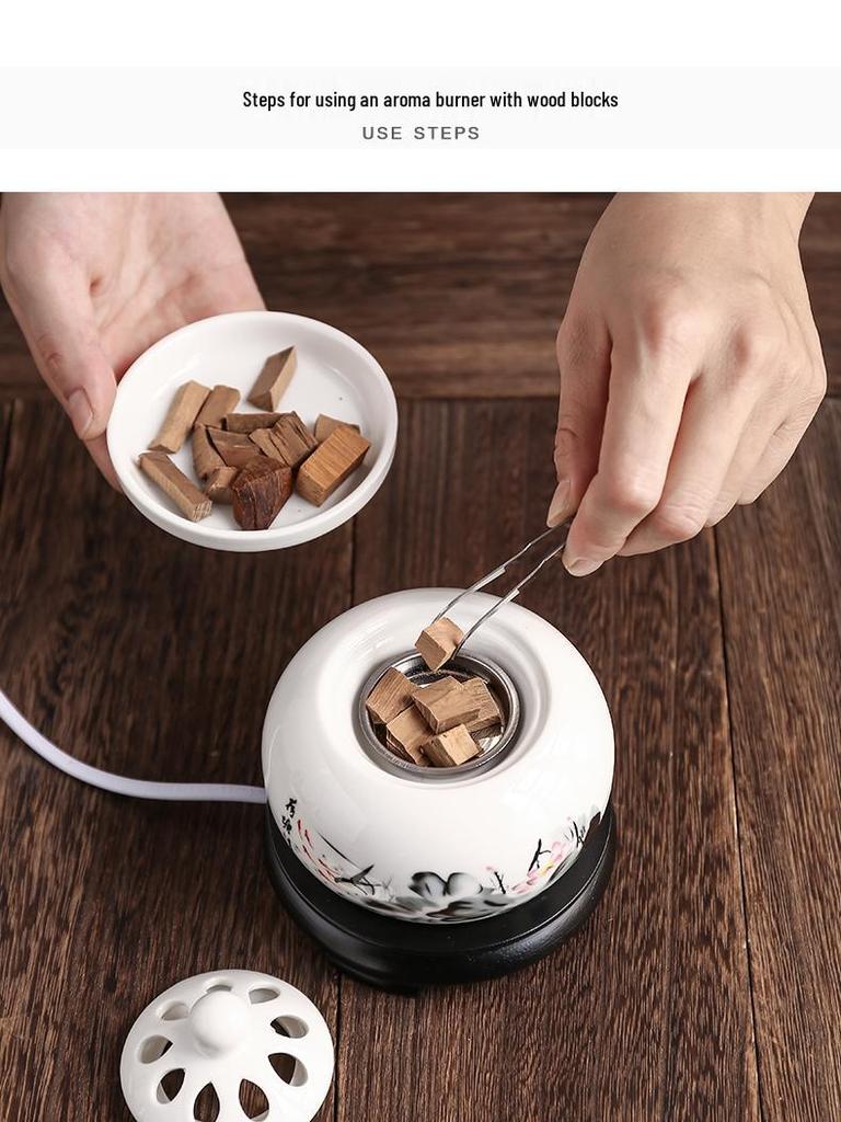 Adjustable Temperature Ceramic Incense Burner & Aroma Diffuser