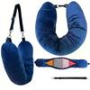 Travel Neck Pillow With Fillable Clothing Storage Bag U-Shaped Pillowcase Crystal Fleece Neck Pillow Cover For Airplane Travel