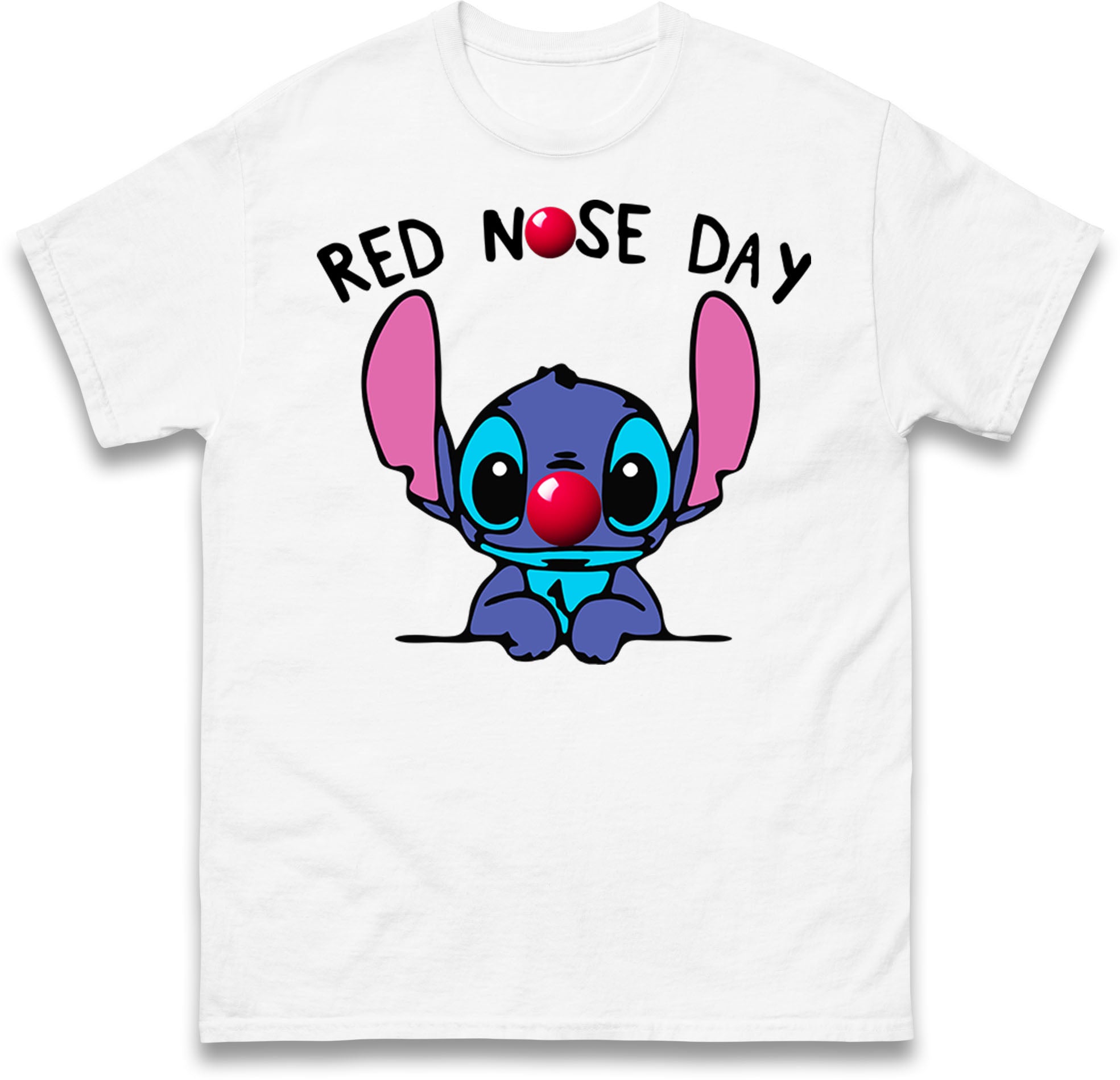 Red Nose Day Cute Stitch Mens T Shirt Womens Tops Tees XL