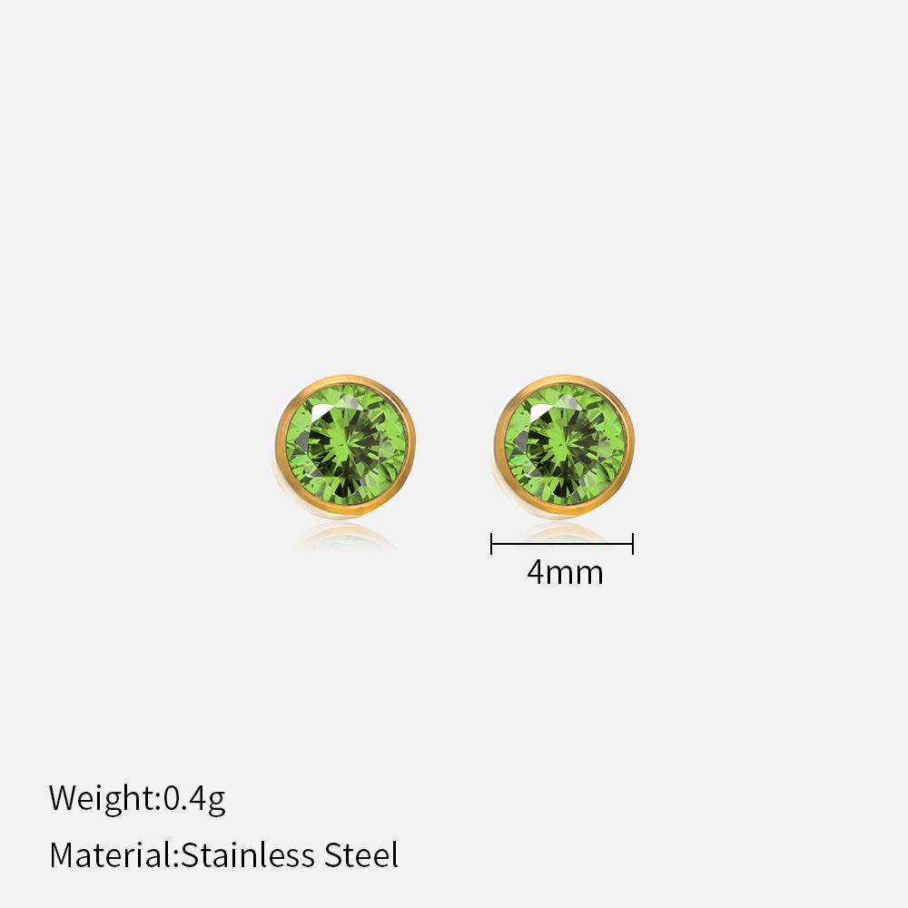 Simple Crystal Stud Earrings Fashion Women December Birthstone Colorful Diamond Earrings for Girls Gift