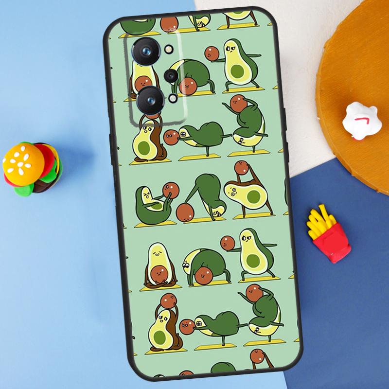 Avocado Yoga Funny Pattern For Realme GT7 Pro GT 6T 6 5 C67 C61 C55 C53 C51 C21Y C25S C75 10 11 12 13 14 Pro Plus Case