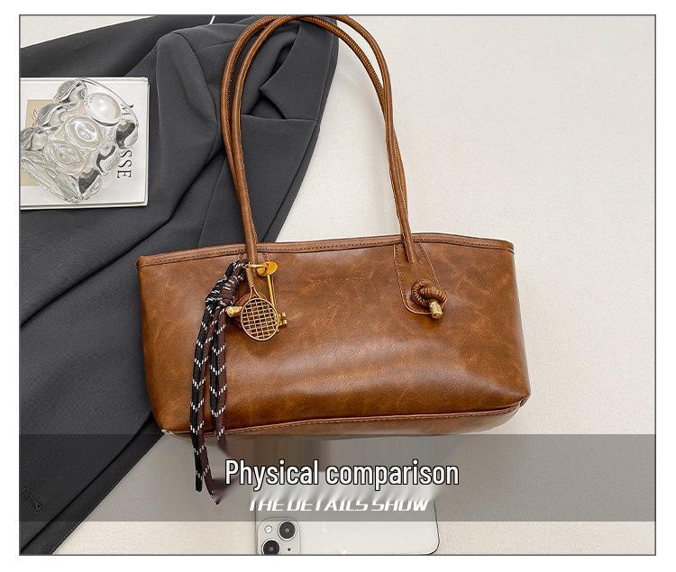 2025 New Women's Autumn/Winter Retro Textured Shoulder Handbag Tote