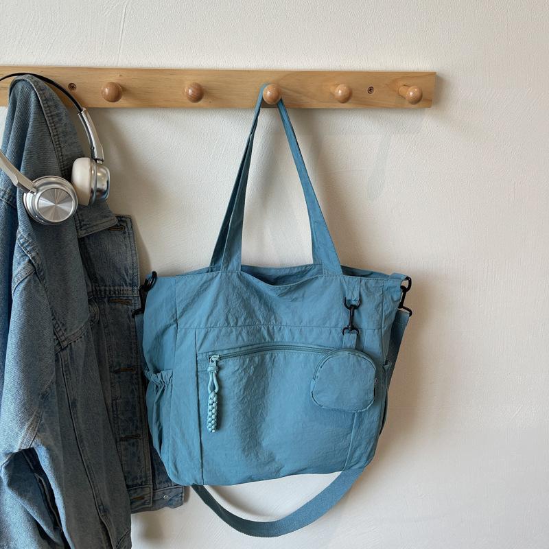 Lazy Wind Large Capacity Canvas Bag Women 2025 New Fashion Student Class Computer Bag Shoulder Portable Tote Bag