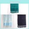 Ethnic Style Cotton Blend Long Scarf With Tassels For Winter And Autumn Wear