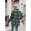 Spring and Autumn Women's New Casual Fashion Loose Plaid Pocket Shirt Jacket