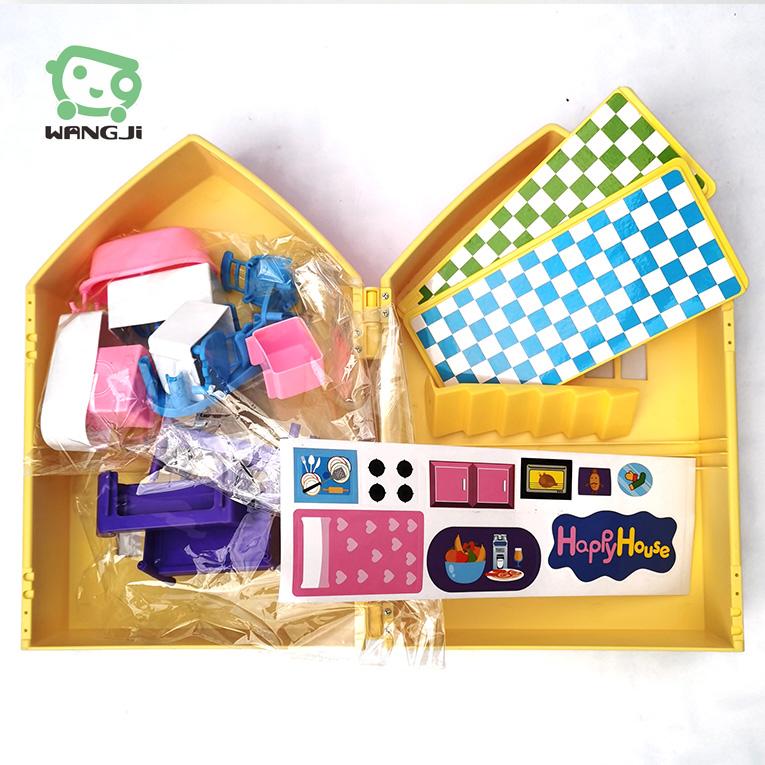 2022 Hot Sale Wangji Happy Family ABS Plastic Toy Kits DIY Educational Multi-color Miniature Scale Cubby House Furniture Kids