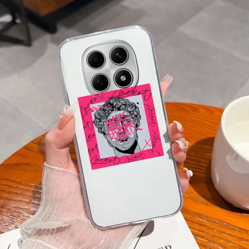 Suitable For Redmi Note 15 14 Pro 14S 15 15C A5 A1 Popular Creative Letters Patterns Phone Case Transparent Silicone Anti Slip Shell For Redmi Housing