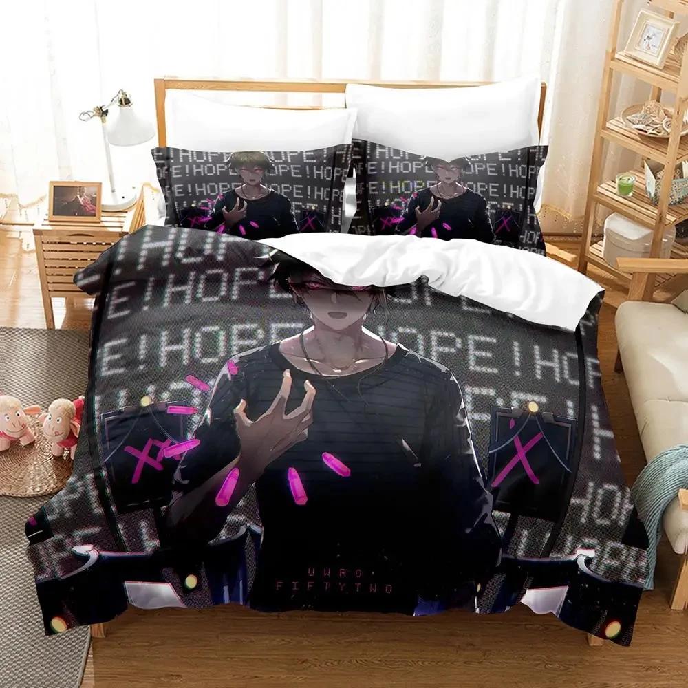 Danganronpa V3 Duvet Cover Set for Adults Boys 3 Piece Cartoon Anime Bedding Set Bedroom Y2k Quilt Cover Pillowcase