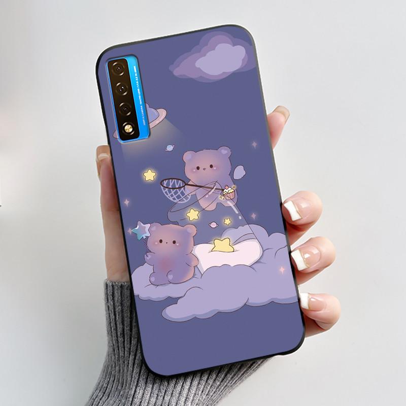 Casing For TCL 20 5G 20L+ 20S 20L Case Aesthetic Cute Cat Astronaut Black Soft Silicone Back Cover For TCL 20 Pro 5G Phone Case