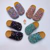 Rhinestone Non-Slip Closed-Toe Half Slippers for Children - Stylish Autumn/Summer Wear with Thick Sole