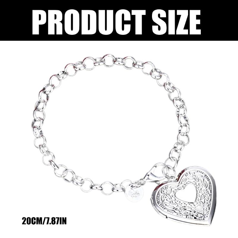 Elegant Heart Frame Pendant Bracelet Fashion Party Wedding Wrist Jewelry Suitable for Women Matching Various Outfits