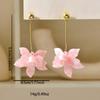White Resin Flower New Drop Earrings For Women Fashion Temperament Drop Earrings Artistic Temperament Light Luxury Jewelry
