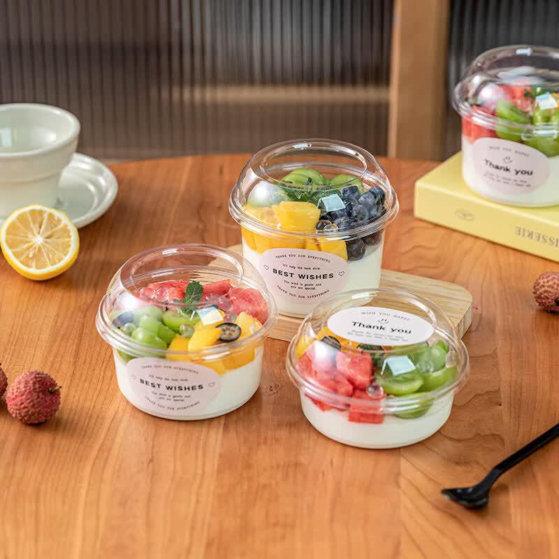 UOSO Disposable Food-Grade Dessert Bowls with Lids