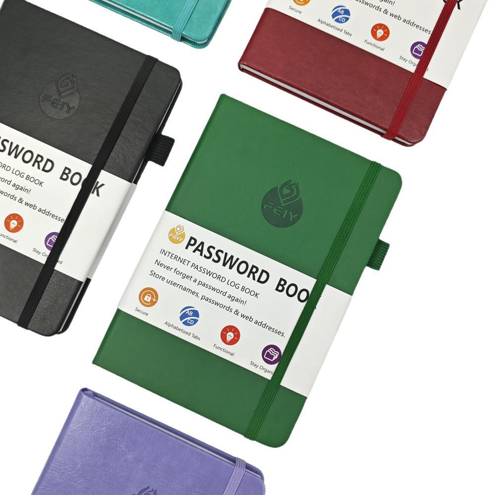 32K English Minimalist Password and Address Book with Cross-border Ribbon