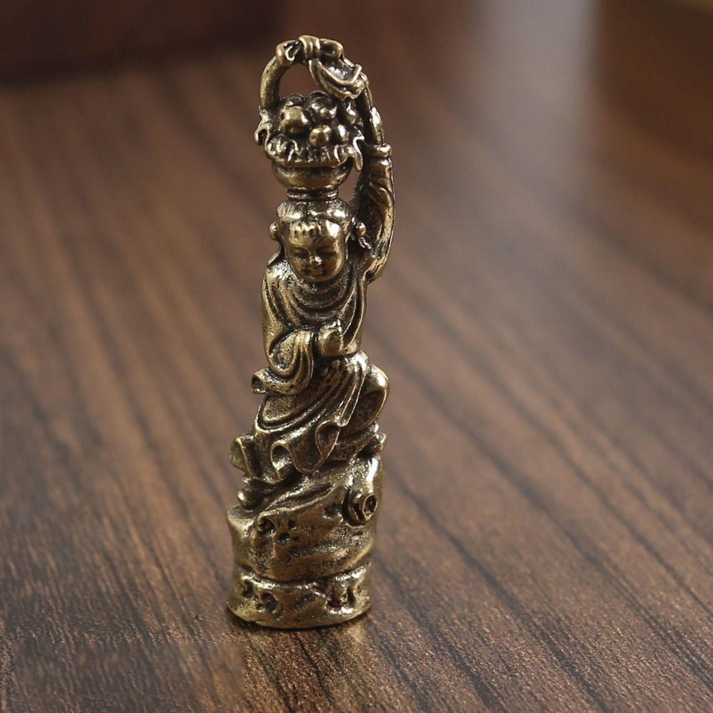 Handmade Buddha Sculpture Copper Crafts Buddha Miniatures Buddha Pendant Accessories  Home Decor