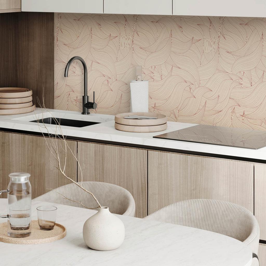 Self-Adhesive Vinyl Panel With Decorative Print 120x60 cm Wavy Lines Pattern