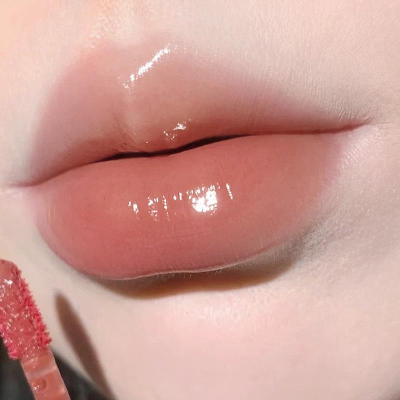 HERORANGE Double-Ended Lip Gloss & Glaze - Cinnamon Milk Tea, Transparent Nude, Mirror Effect