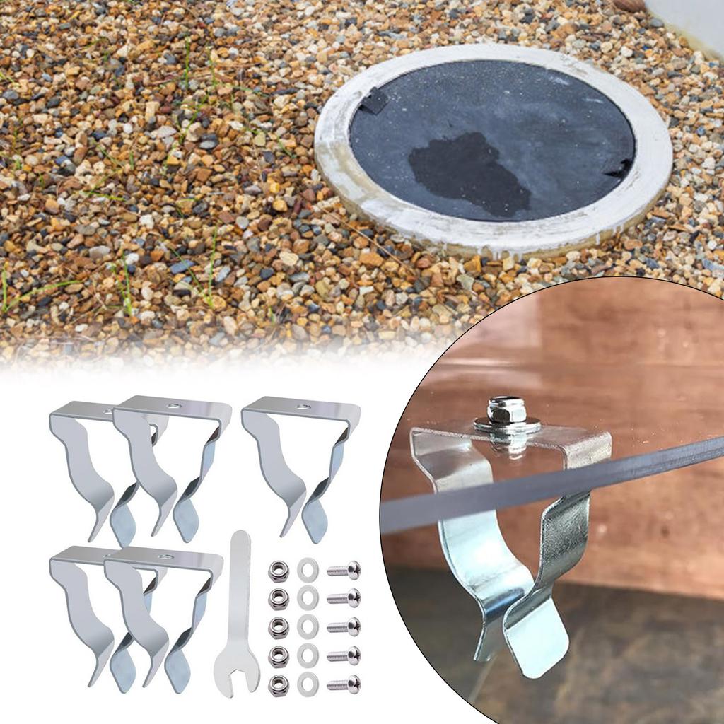 5Pcs Window Well Cover Spring Clips Egress Cover Spring Clips With Screws Window Well Cover Install Retaining Clips